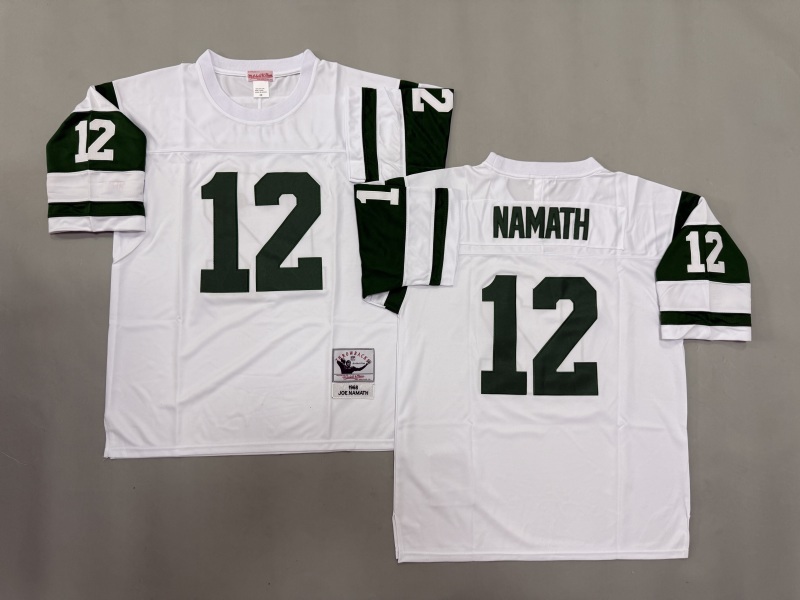 Men 2025 New York Jets #12 Namath white Throwback Limited NFL Jersey style 001->new york jets->NFL Jersey